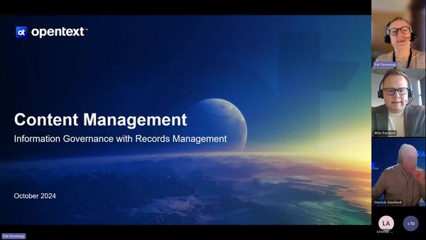 The NextGen Government of Canada User Group Forum series - OpenText Records Management