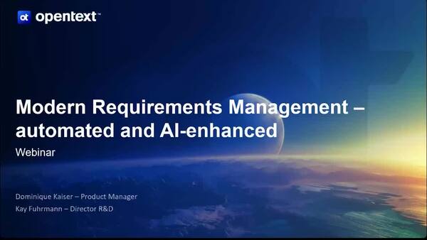 webinar: Modern Requirements Management - Intelligent and AI-enhanced