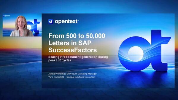 webinar: From 500 to 50,000 Letters in SAP SuccessFactors: Automating High-Volume HR Document Generation