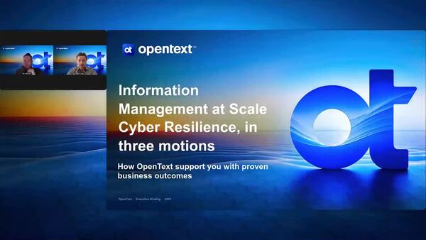 webinar: Information Management at Scale Cyber Resilience, in three motions