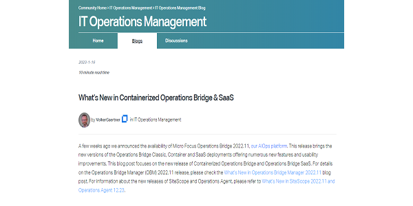 What’s New in Containerized Operations Bridge & SaaS