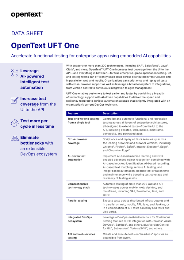 Explore the Functional Testing datasheet