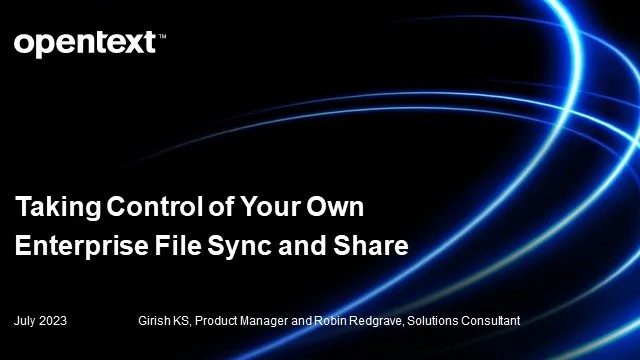 Taking control of your own Enterprise File Sync and Share