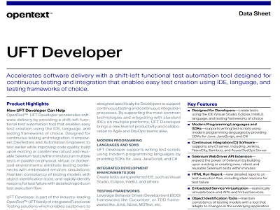 Functional Testing for Developers datasheet