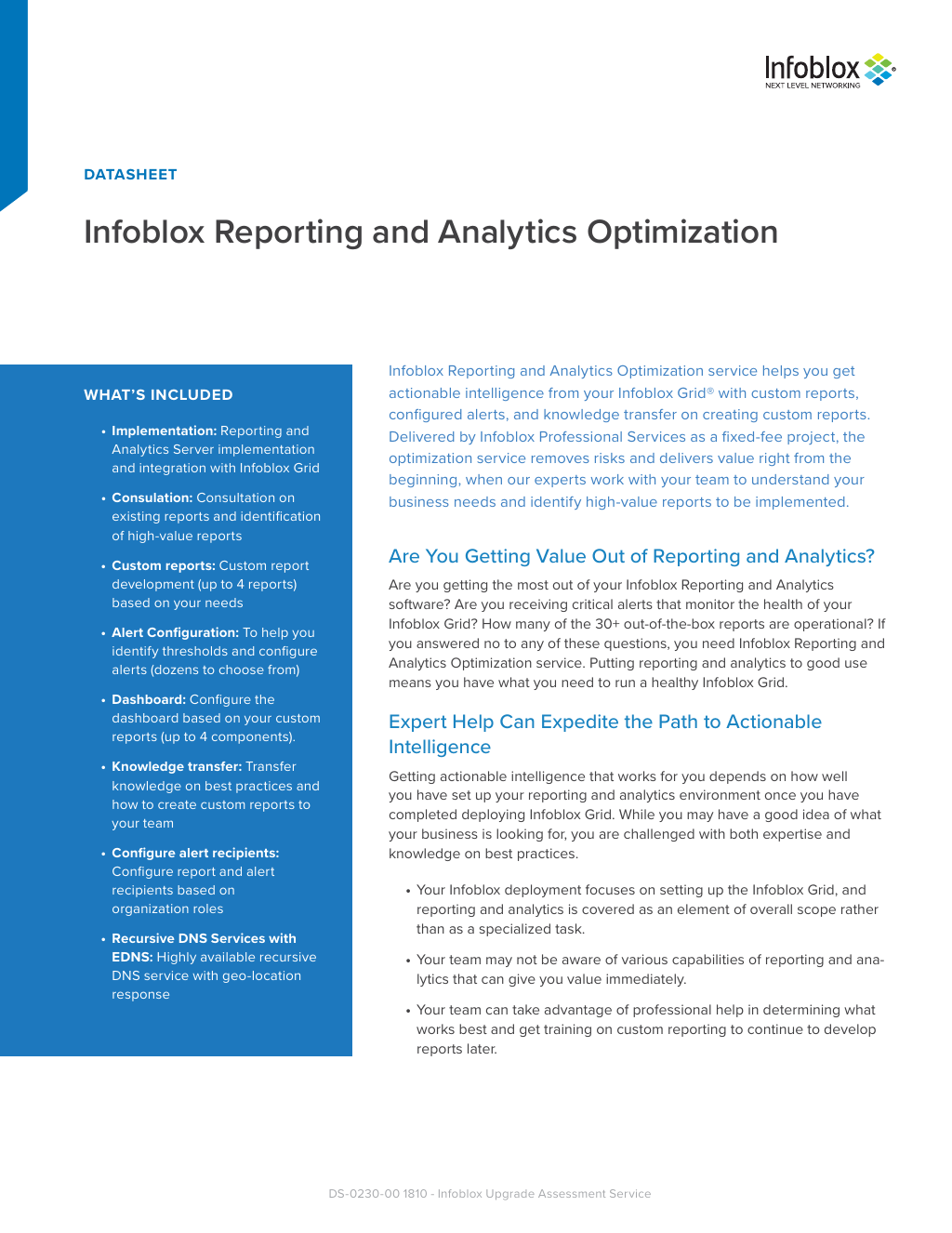 Infoblox Reporting and Analytics Optimization