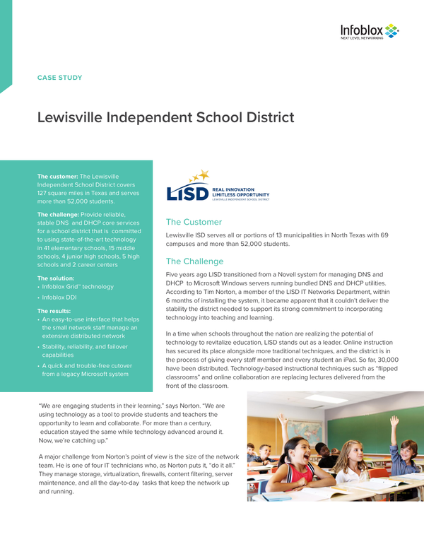 Lewisville Independent School District Infoblox