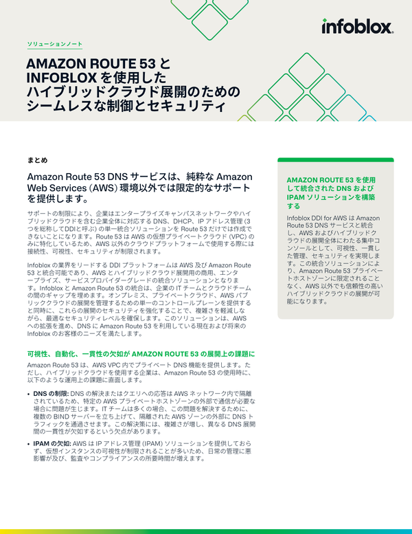 サービスプロバイダ向け Infoblox Advanced DNS Protection