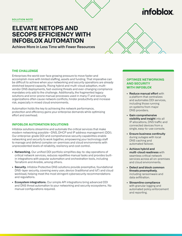[Solution Note] Elevate Netops And Secops Efficiency With Infoblox ...