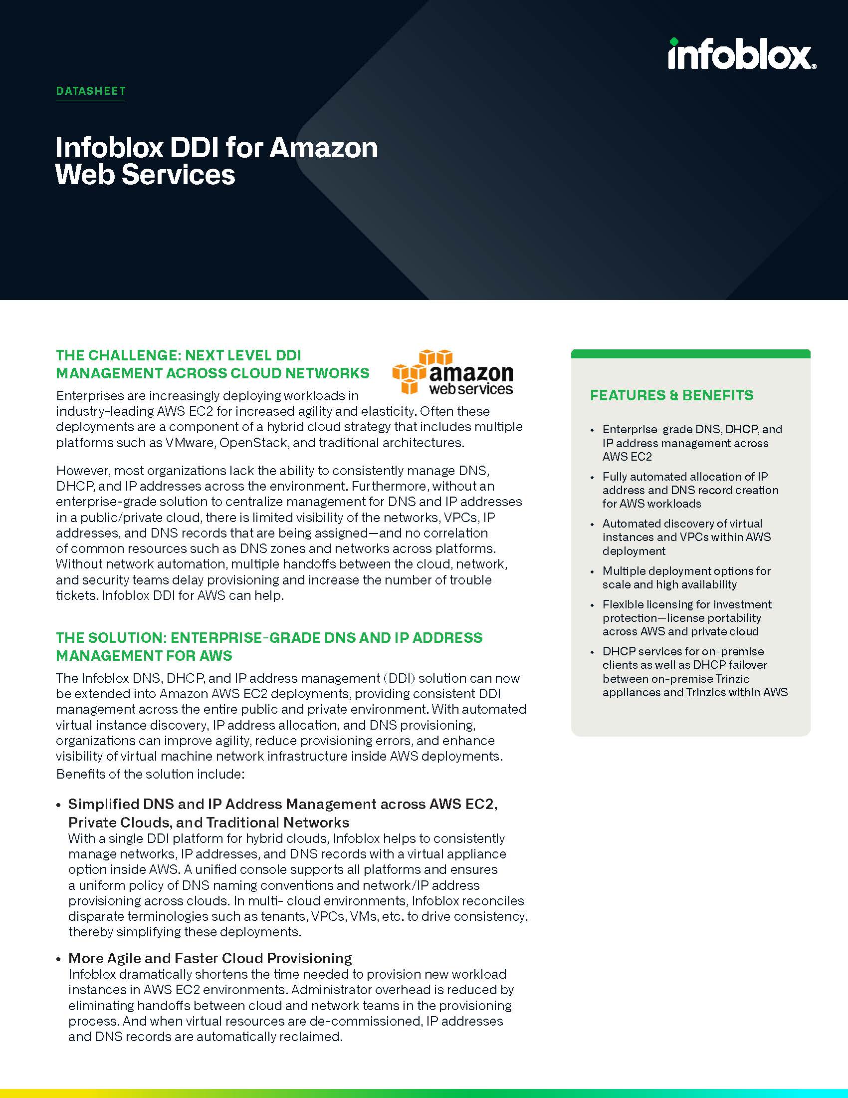[Datasheet] Infoblox DDI for Amazon Web Services