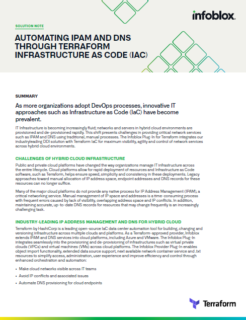 [Solution Note] Automating IPAM and DNS through Infrastructure as Code ...