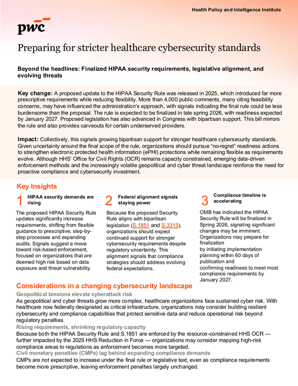 Preparing for stricter healthcare cybersecurity standards