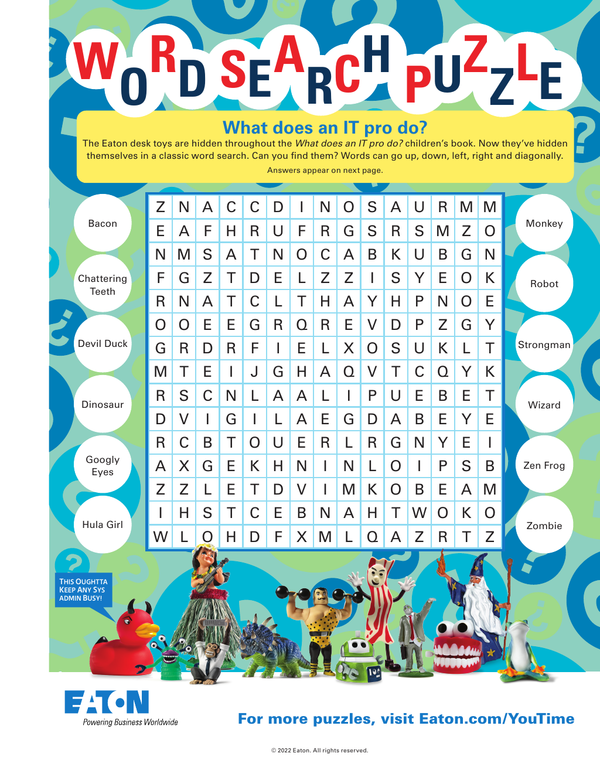 Eaton desk toy word search