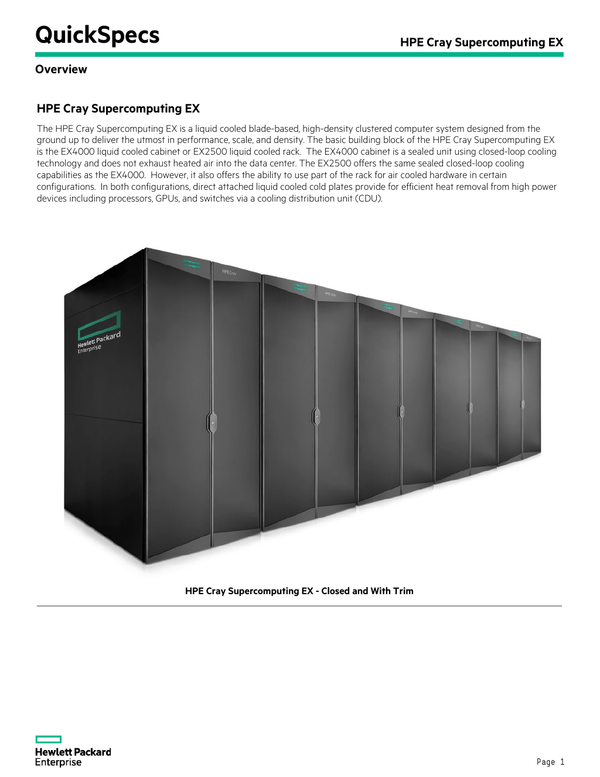 HPE Cray Supercomputing EX
