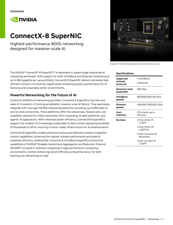 NVIDIA ConnectX-8 SuperNIC
