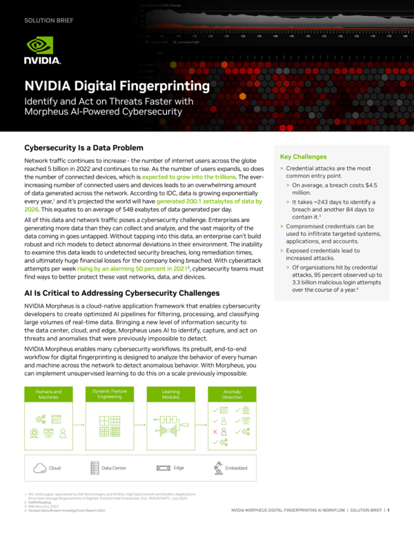 Nvidia Digital Fingerprinting Solution Brief