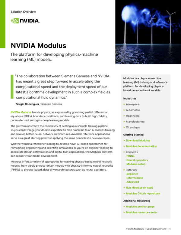 NVIDIA Modulus データシート