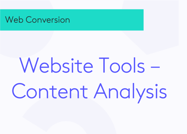 Website Tools - Content Analysis