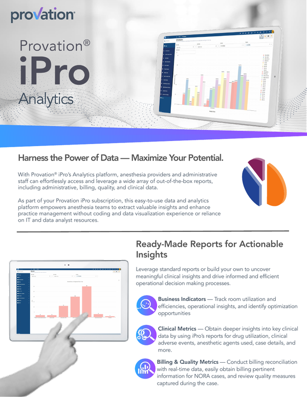 Provation iPro Data & Analytics Platform Fact Sheet