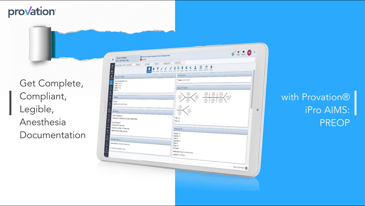 Anesthesia Information Management System Software Preop Electronic