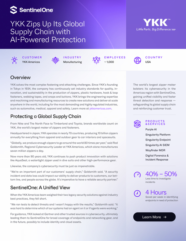 YKK Zips Up Its Global Supply Chain with AI-Powered Protection