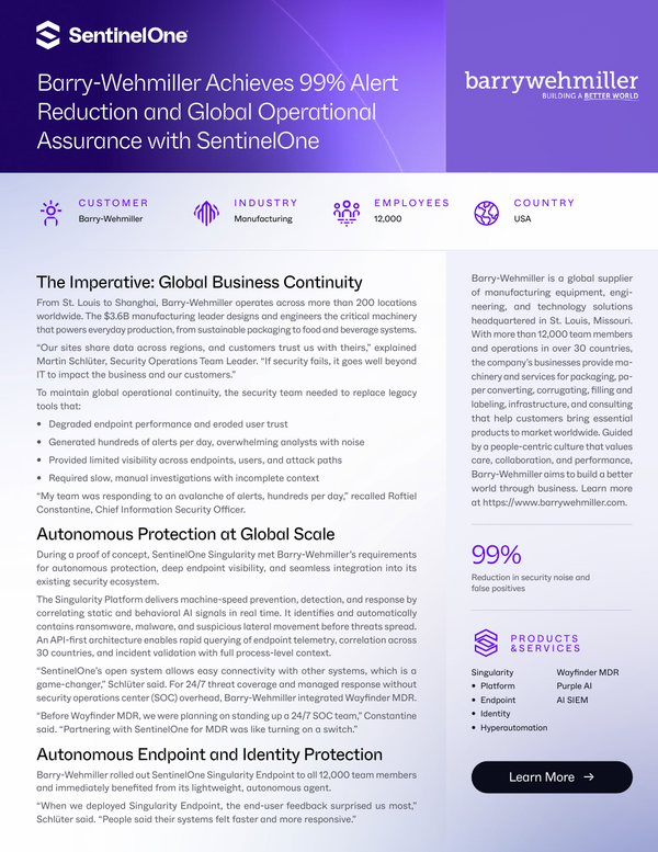 Barry-Wehmiller Achieves 99% Alert Reduction and Global Operational ...
