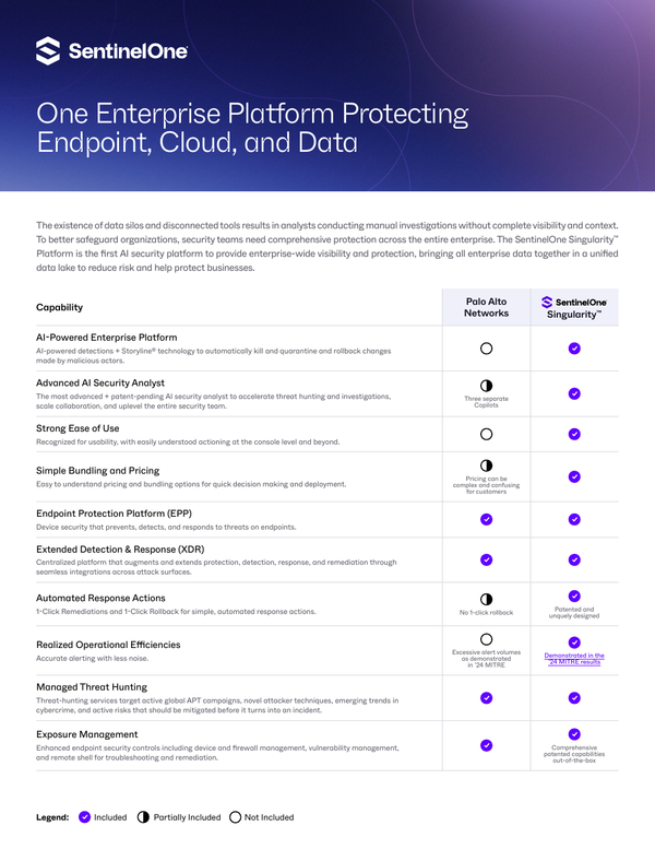SentinelOne vs. Palo Alto Networks: One Enterprise Platform Protecting ...
