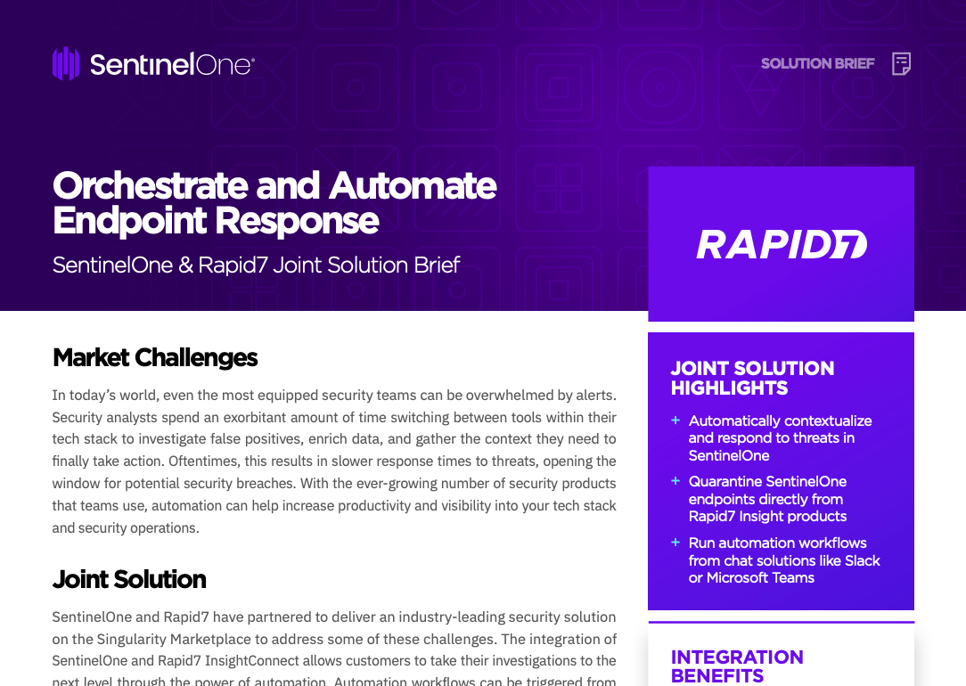 Orchestrate And Automate Endpoint Response - SentinelOne And Rapid7 ...