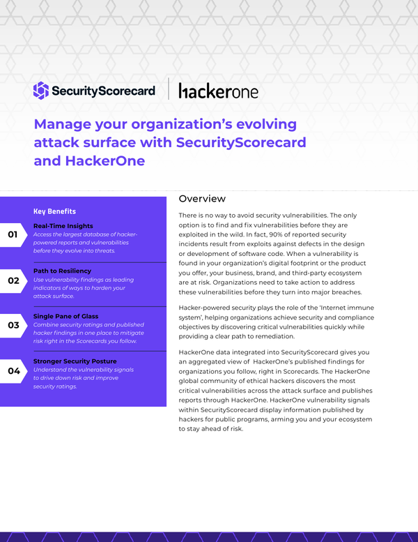 HackerOne & SecurityScorecard Present: De-risk your supply chain with  security ratings and vulnerability detection