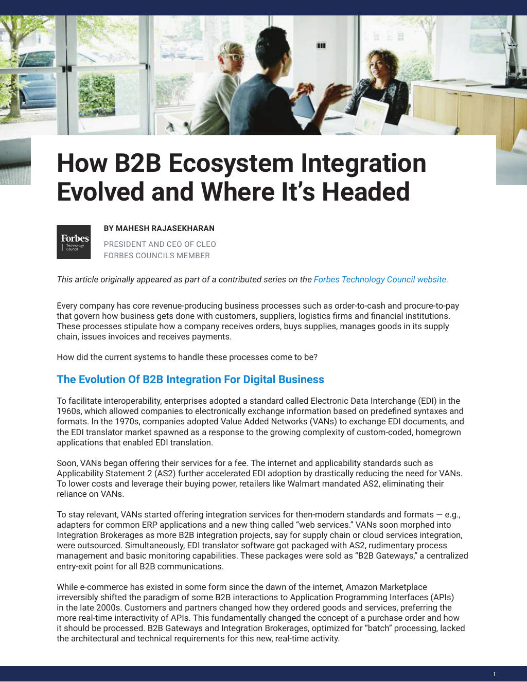 How B2B Ecosystem Integration Evolved And Where It's Headed