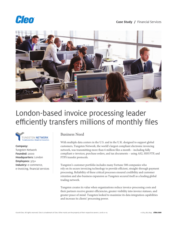 Case Study Tungsten Network Cleo MFT Solutions