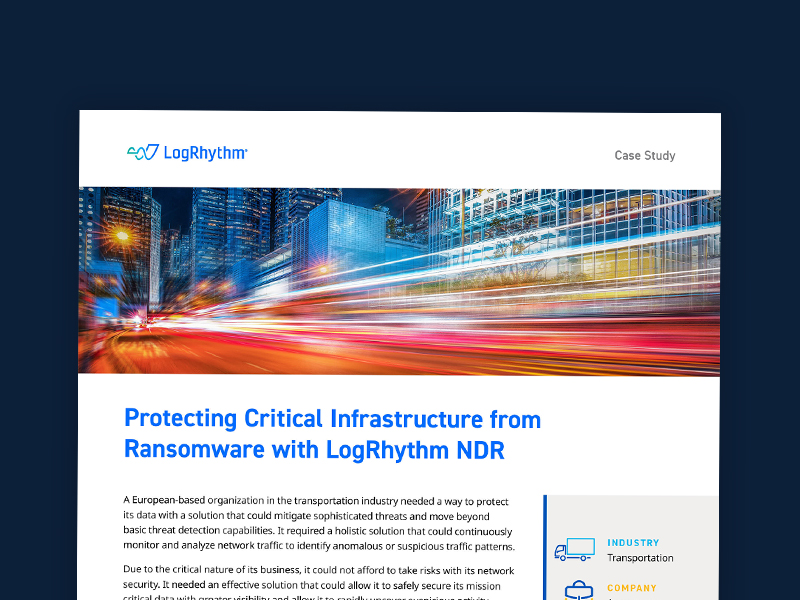 Critical Infrastructure | Cybersecurity Case Study | LogRhythm