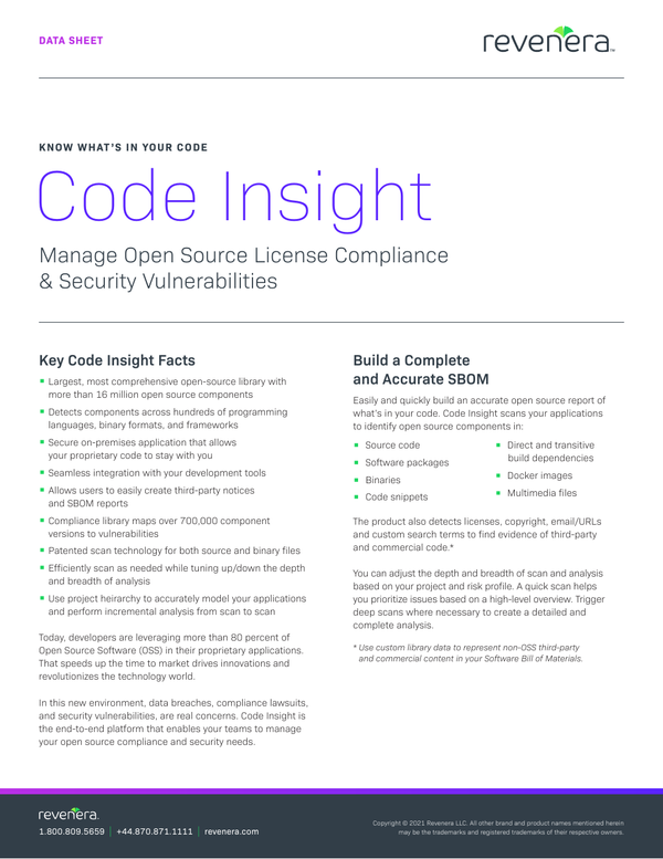 Data Sheet FlexNet Code Insight