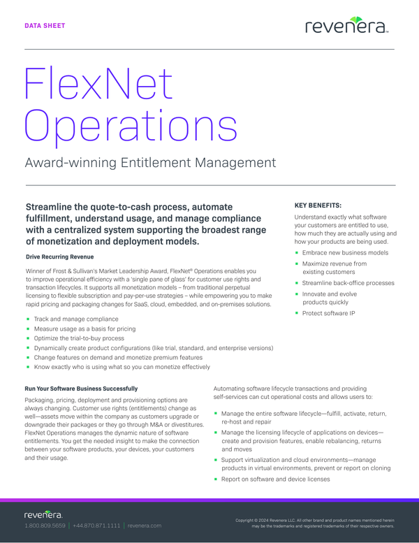 FlexNet Operations Data Sheet