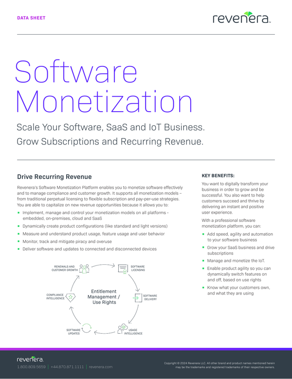 Software Monetization Platform Data Sheet