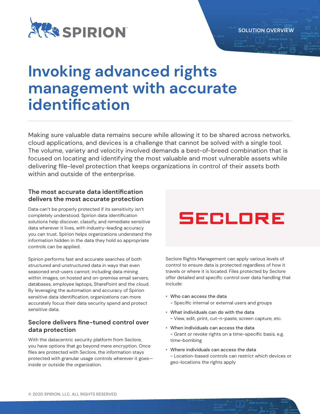 Invoking advanced rights management with accurate identification: Seclore + Spirion