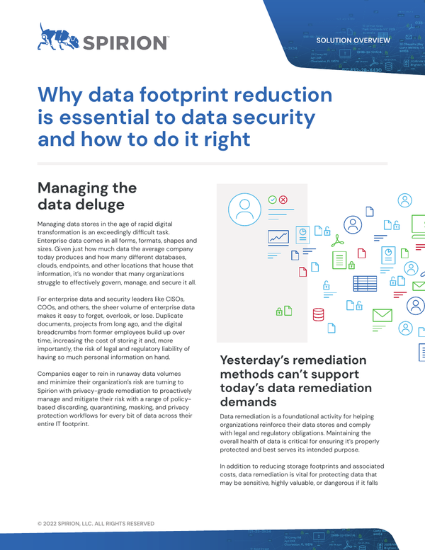 Solution Overview: Why data footprint reduction is essential to data security and how to do it right