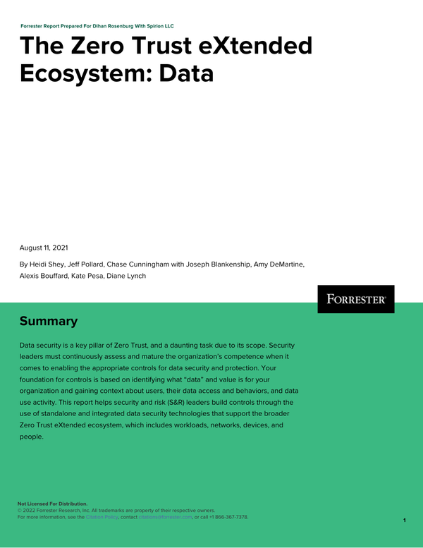 Forrester Report: The Zero Trust eXtended Ecosystem