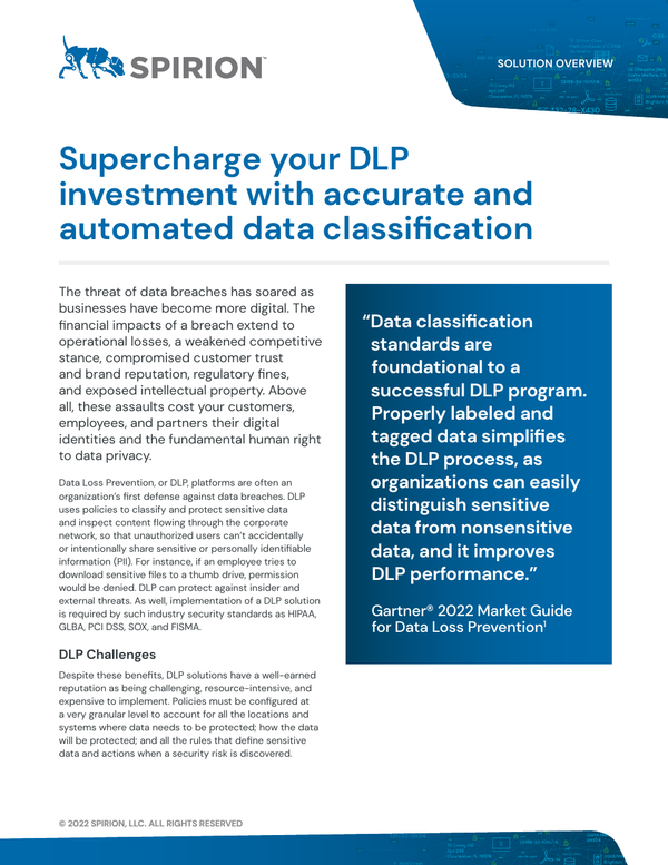 Solution Overview: Amplify DLP
Investments with Accurate & Automated Data Classification