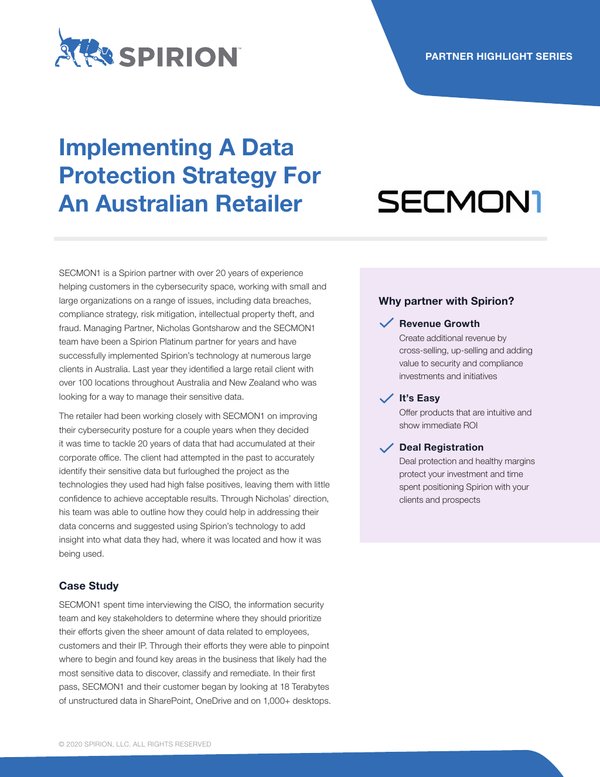 Spirion Case Study: Australian Retailer