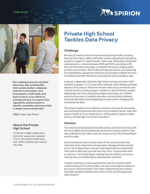 Spirion Case Study: Private High School