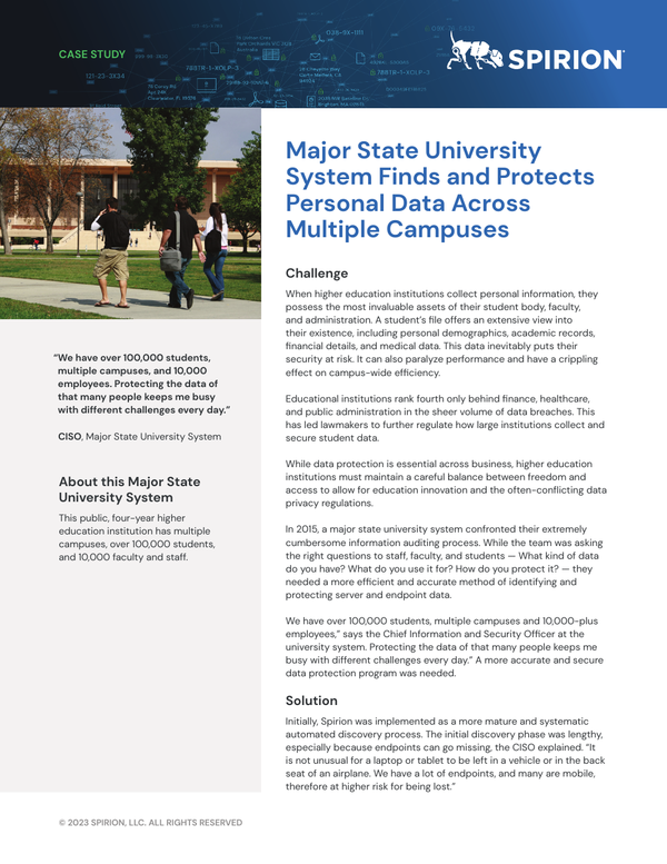 Spirion Case Study: Major State University