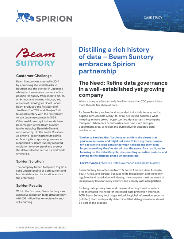 Spirion Case Study: Beam Suntory