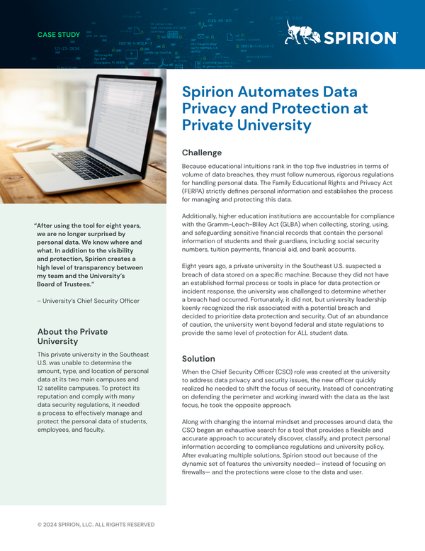 Spirion Case Study: Private University