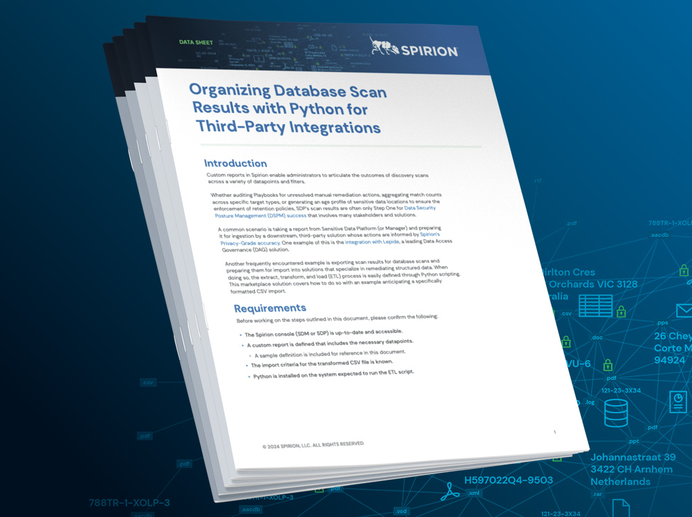 Organizing Database Scan Results with Python for Third-Party Integrations