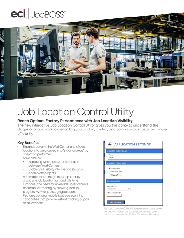 JobBOSS Job Location Control Utility