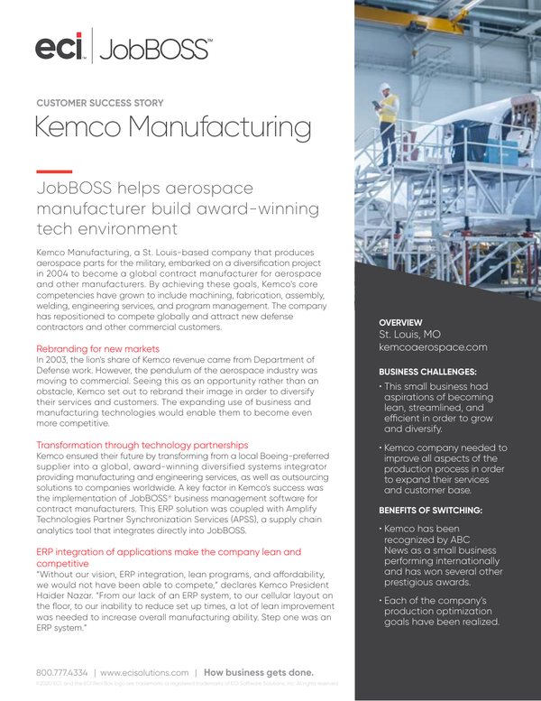 Kemco Manufacturing Case Study