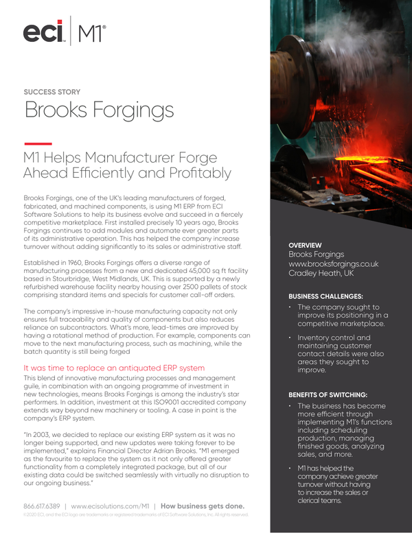 Brooks Forgings Customer Success Story