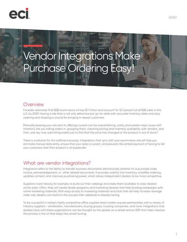 Vendor Integrations Make Purchase Ordering Easy