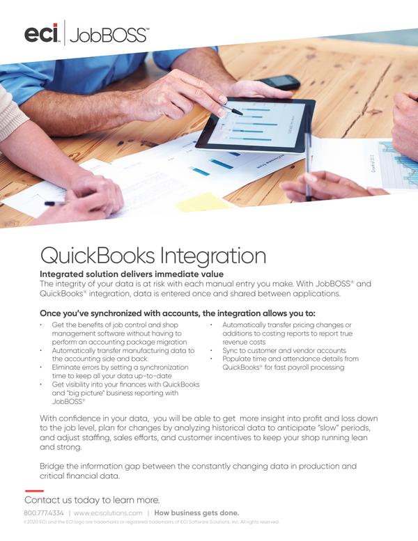 Jobboss and quickbooks desktop integration solution brief