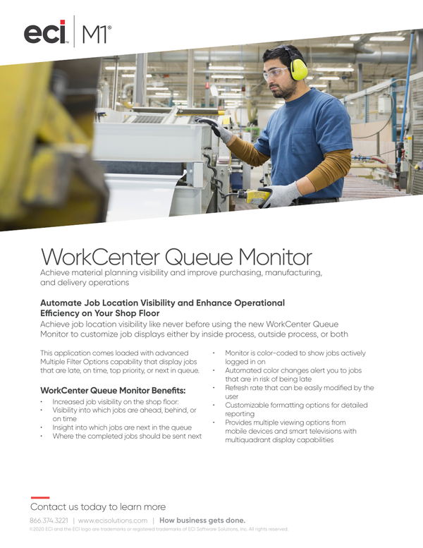 M1 Custom Solution Work Center Queue Monitor
